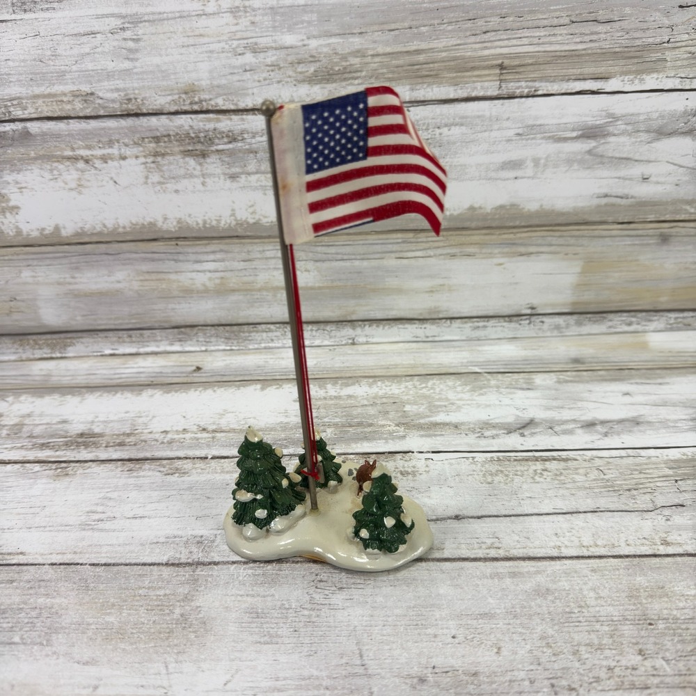 Dept 56 SNOW VILLAGE FLAG POLE #5177-2 RETIRED 1999 W/ Original Box